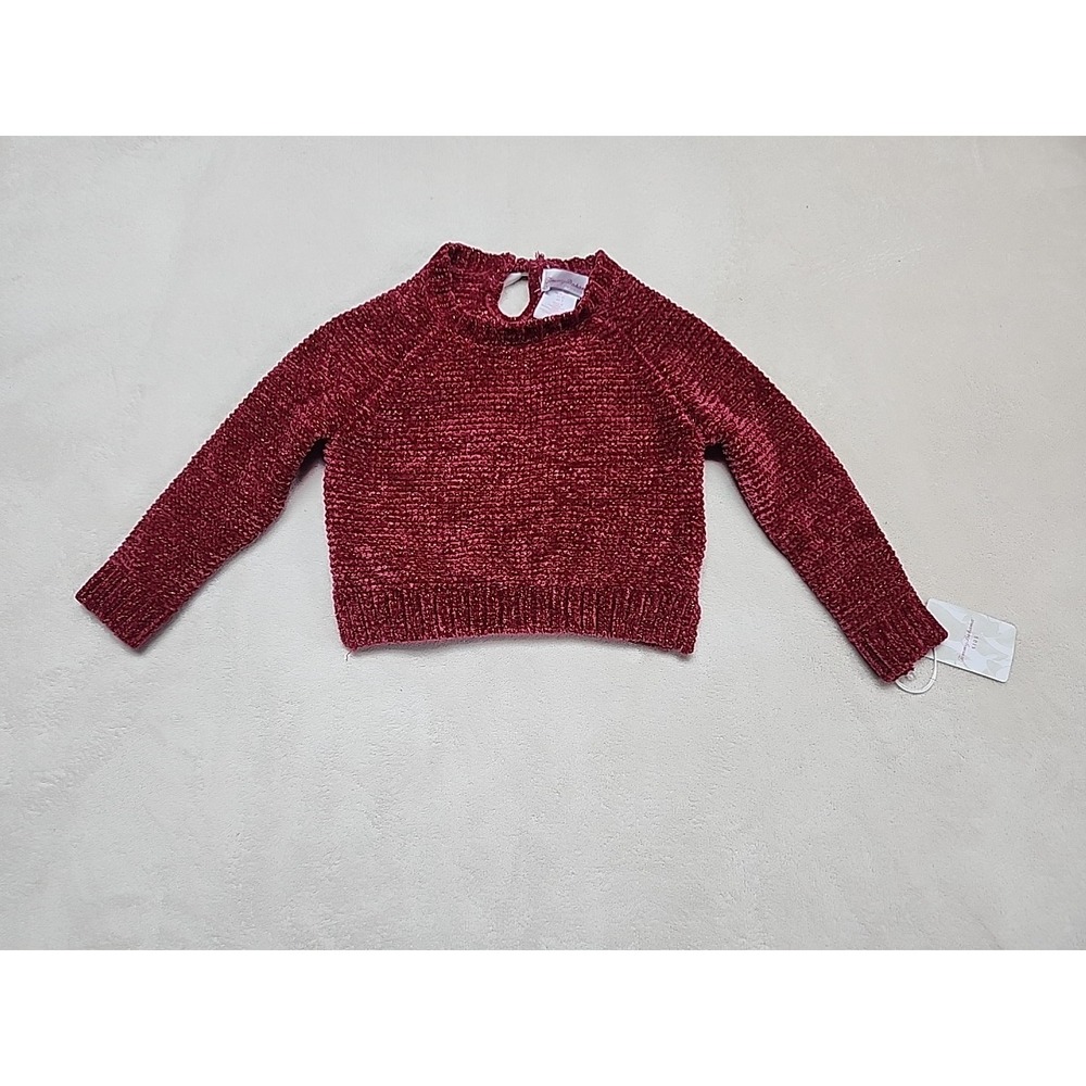 Toddler Tommy Bahama Christmas Maroonβ Sweater With Silver Bow Back 24 Month